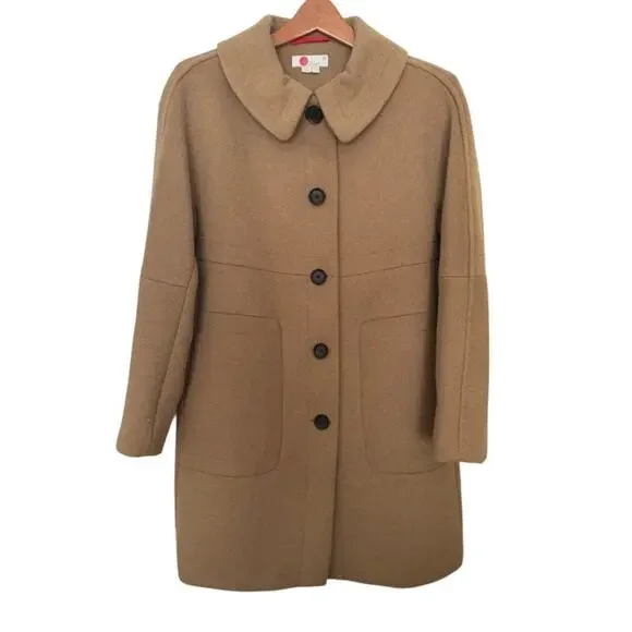 Boden Women's PYM Wool Pea Coat in Camel - Size 8R - Picture 3 of 13